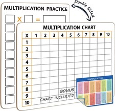 SCRIBBLEDO Dry Erase Multiplication Chart Whiteboard 9" x 11"W x 8"H, White