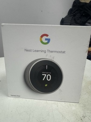 Google Nest Learning Thermostat Programmable Wi-Fi Stainless Steel, App Control