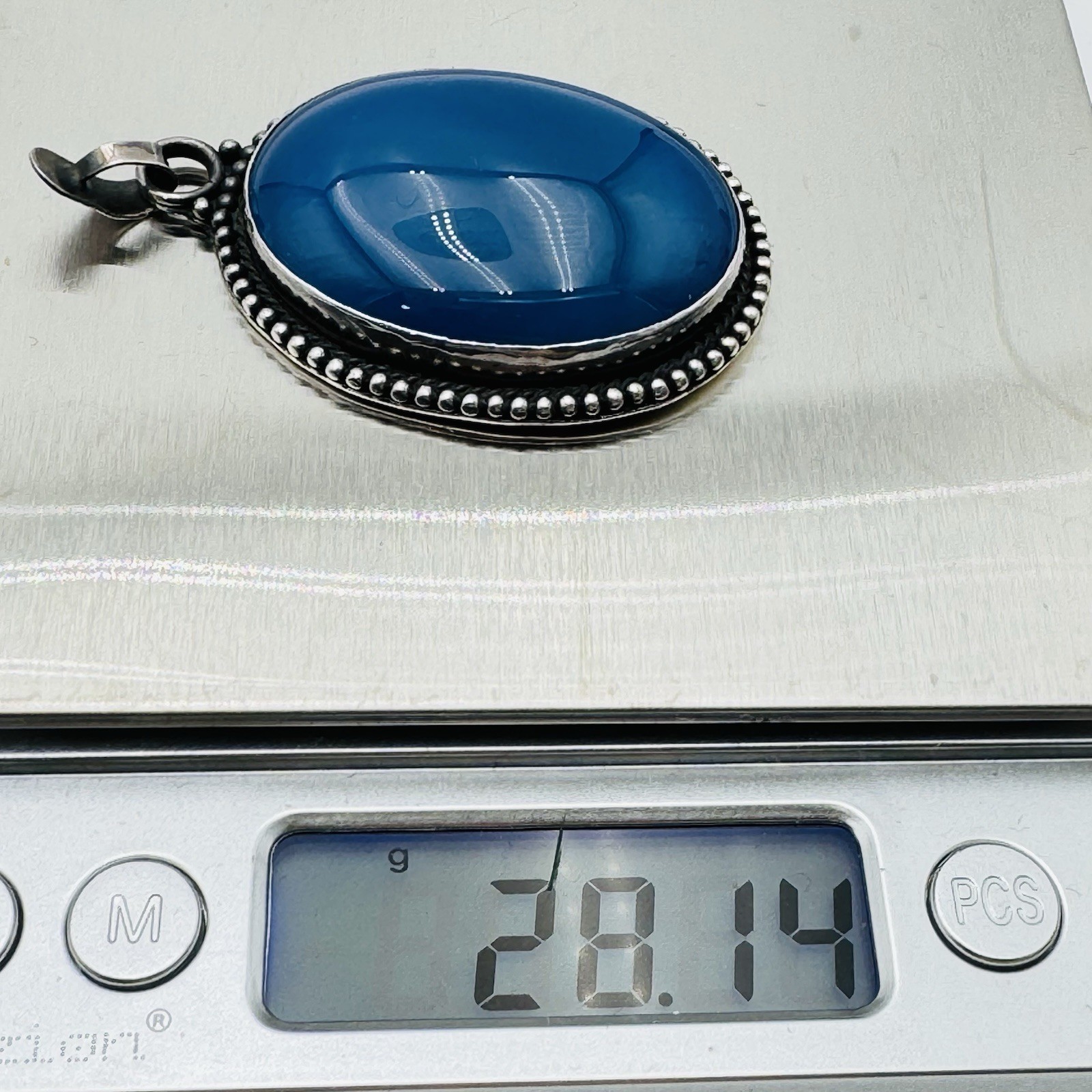 Solid 925 Sterling Silver Chalcedony Pendant Neck… - image 11