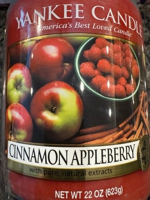 VERY RARE CINNAMON APPLEBERRY Yankee Candle!  Only 1 on eBay W/this Label!!