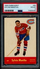 1955-56 PARKHURST Hockey #60 Sylvio Mantha PSA 4 VG-EX Canadiens OTG Looks Nicer
