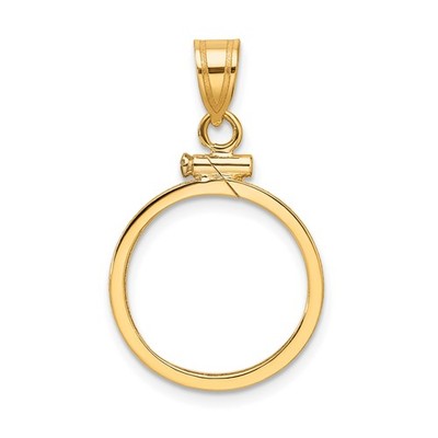 1/10 oz $5 American Gold Eagle Coin Bezel 16.5mm Screw Top 14k Yellow Gold
