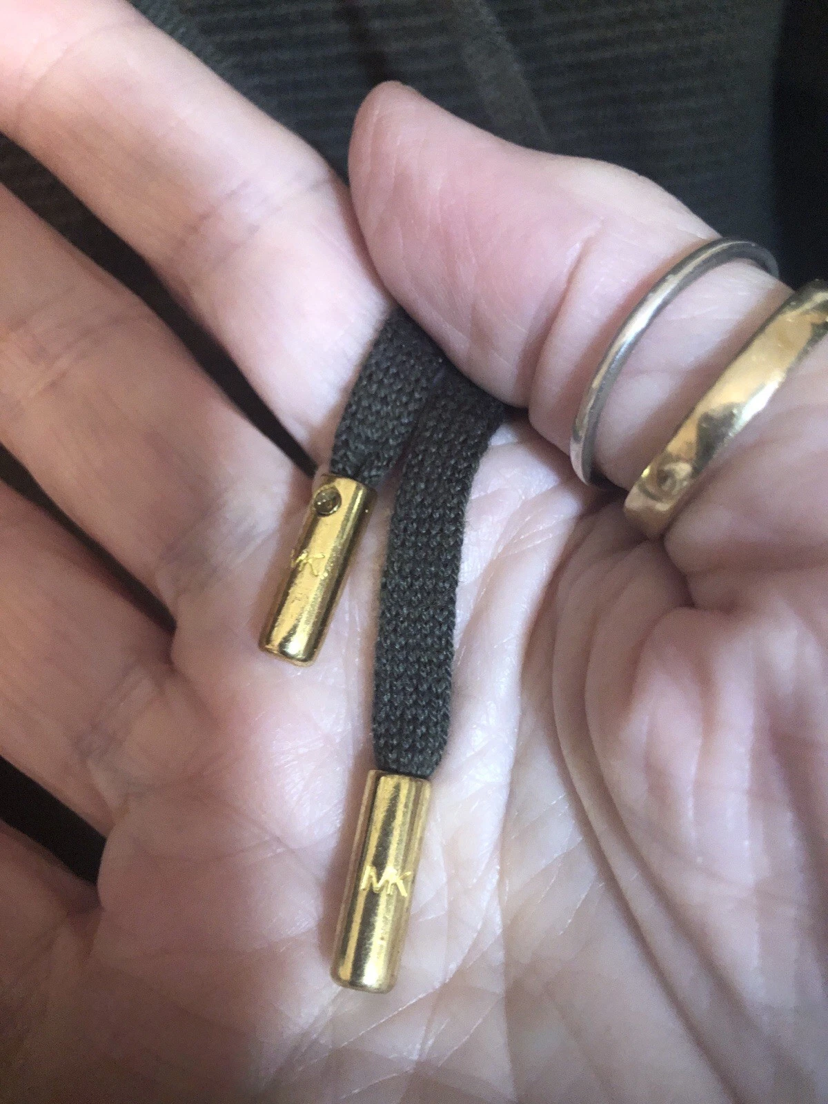 Felpa con cappuccio maglione donna Michael Michael Kors waffle termico verde oliva taglia large