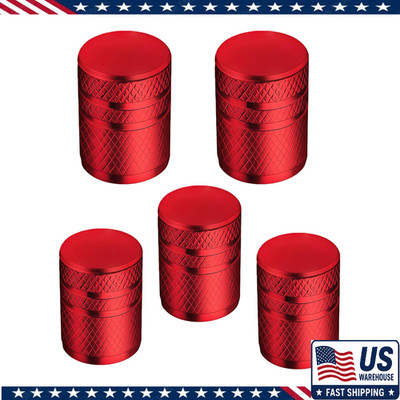 5 PCS Anodized Aluminum Tire Valve Stem Caps, Corrosion Resistant Universal Stem