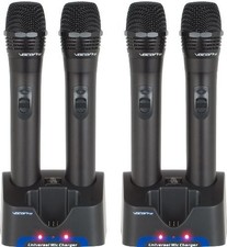 VocoPro UHR 4 Rechargeable UHF Wireless Microphones with Chargers Upgrade Kit...