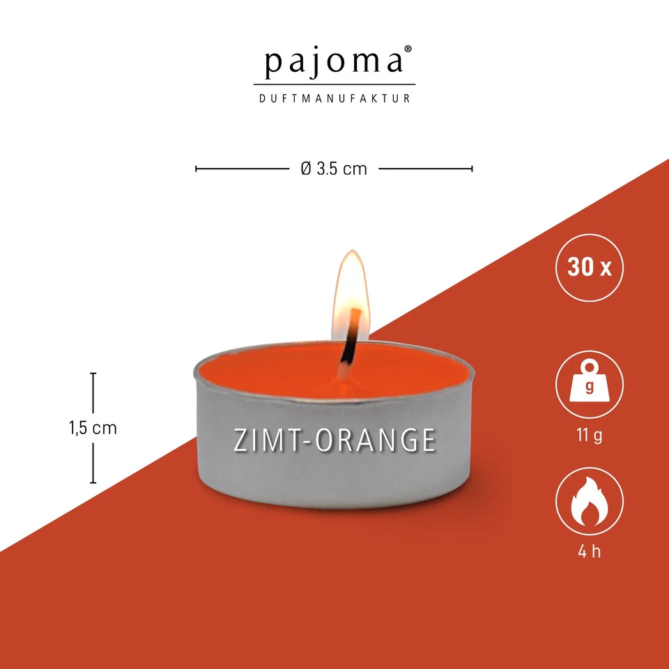 pajoma Teelichte Zimt-Orange, 30er Set - Bild 3 von 3