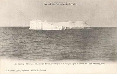 Vintage RPPC Eisberg Vor Neufundland Schiff Bretagne E. Hamonic Kanada Postkarte