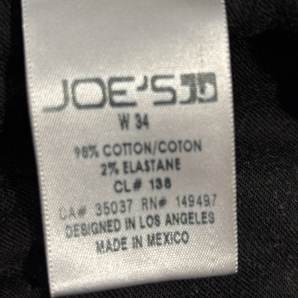 Pantalones de mezclilla negros de pierna recta JOE'S 34 x 28 elásticos trabajo escuela universidad Foto 2 de 4