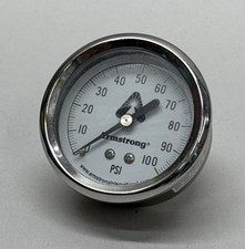 2-1/2" Pressure Gauge, Stainless Steel Case, Non Filled, Lower Mnt 100 PSI