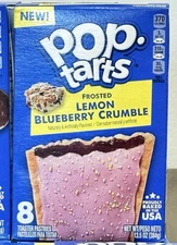 NEW KELLOGG’S FROSTED LEMON BLUEBERRY CRUMBLE POP TARTS 8 TOASTER PASTRIES