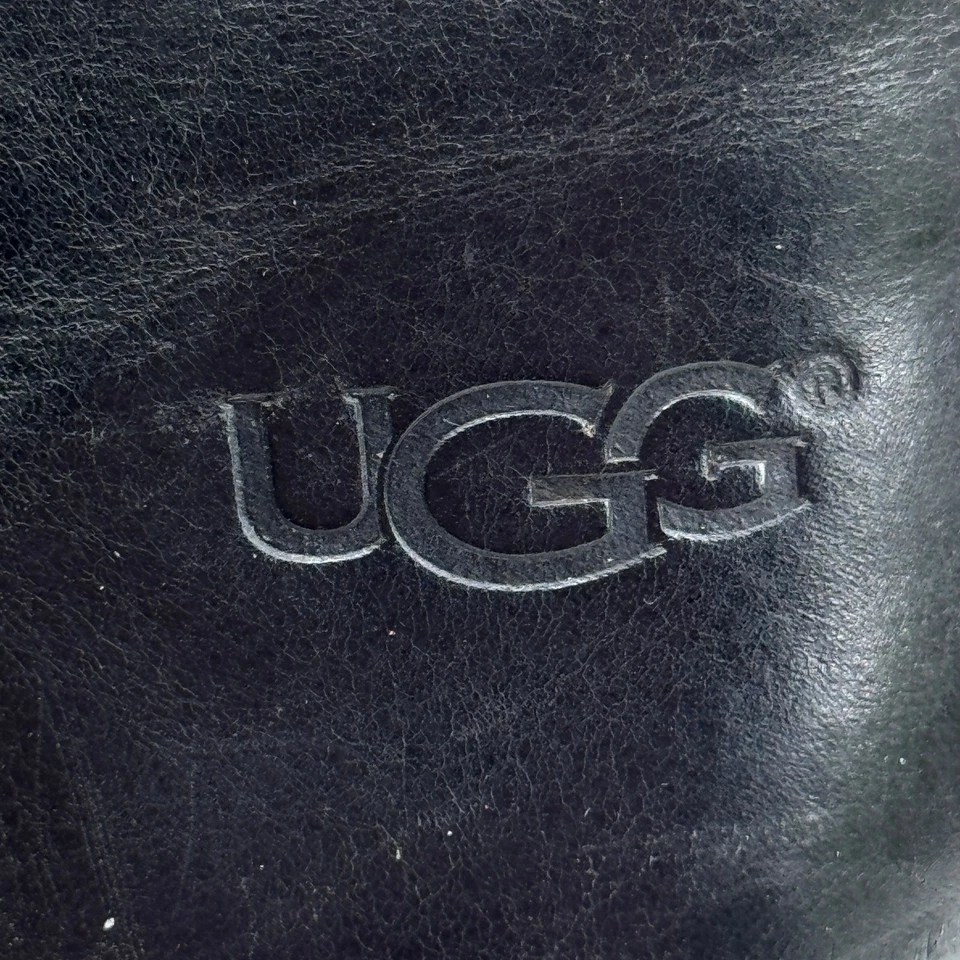 Bota forrada de piel de oveja UGG Lynnea talla 7 para mujer zueco de madera puño tirar de cuero  Foto 4 de 4