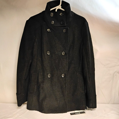 BNCI Blanc Noir Cotton Industries Black Peacoat   XL   NWT   Retail $200
