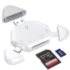 Sd Card Reader for iPhone Triangle Usb White(Lightning+Usb+Usb-C for Sd+Tf)