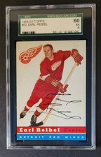 1954-55 Topps Hockey #52 Earl Reibel SGC 5 EX (SGC 60)