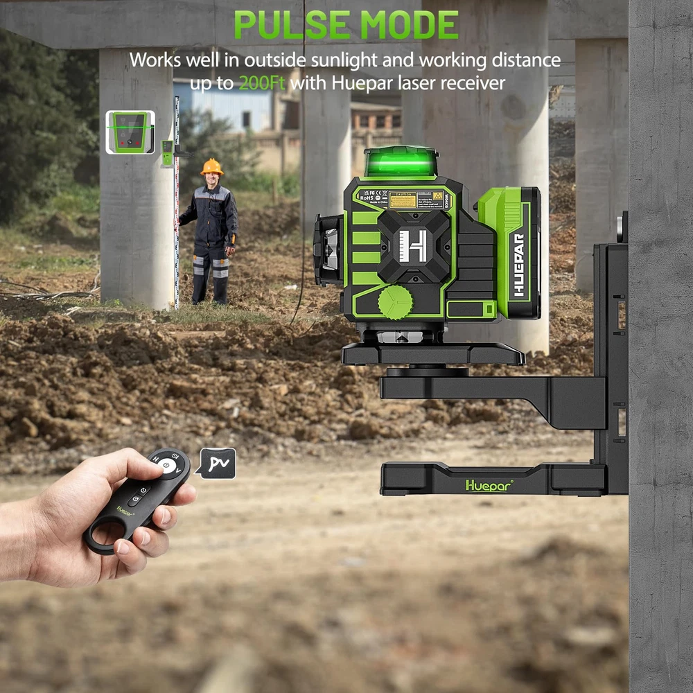 Huepar W04CG Laser Level 360 Self Leveling, 4x360° Bluetooth Laser Level with...