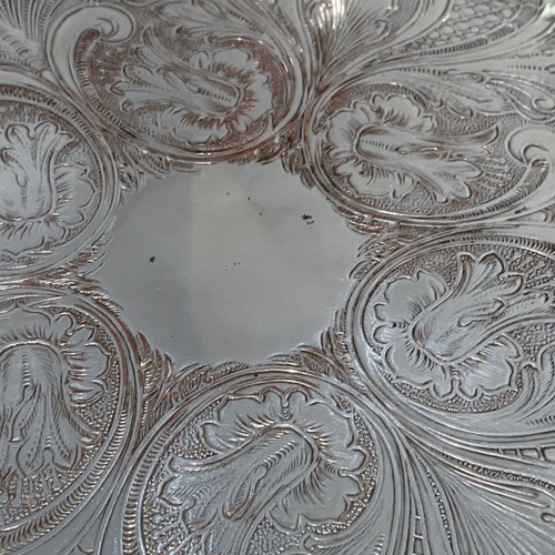 Silver Plated On Copper Vintage Round Gallery Serving Tray Sheffield 26cm x 3cm - Picture 3 of 10