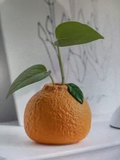 Orange ceramic small flower vase