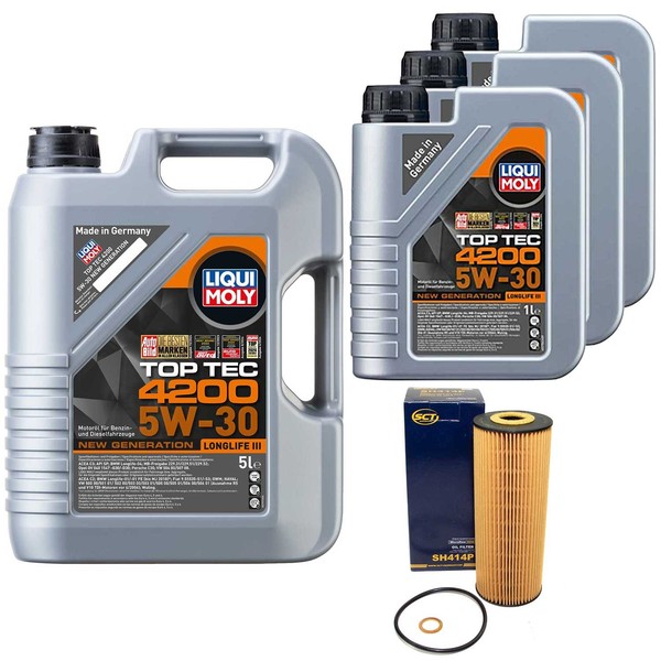 MotoröL Set 4200 5W-30 Liqui Moly 8 Liter + ÖLfilter FüR Daewoo Musso Korando-image