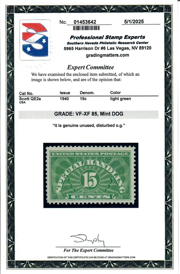 Scott QE2a OG Premium Example PSE Graded VF-XF 85 - Image 2 of 2