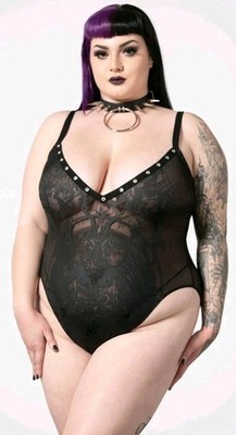 Killstar One Piece Outfit Dark Forces Bodysuit V-Neck Women New Goth 4XL