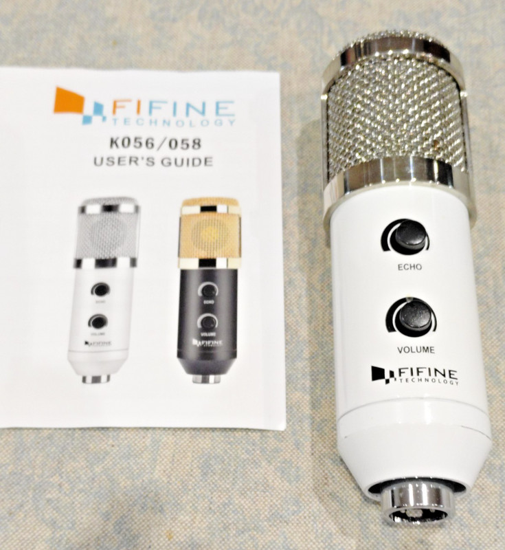 FIFINE Technology USB Condenser USB Microphone - K056 / 058 - white + foam muff