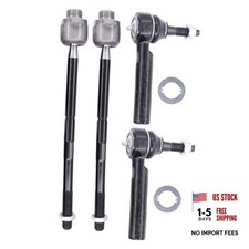 Front Driver and Passenger Side Inner and Outer Tie Rod Ends for Chevy