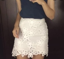 Abercrombie Fitch Lace Crochet Embroidered Skirt White Size 4