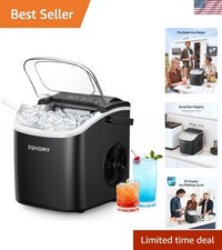 Countertop Ice Maker Machine with Handle, 26lbs in 24Hrs, 9 Ice Cubes Ready i...