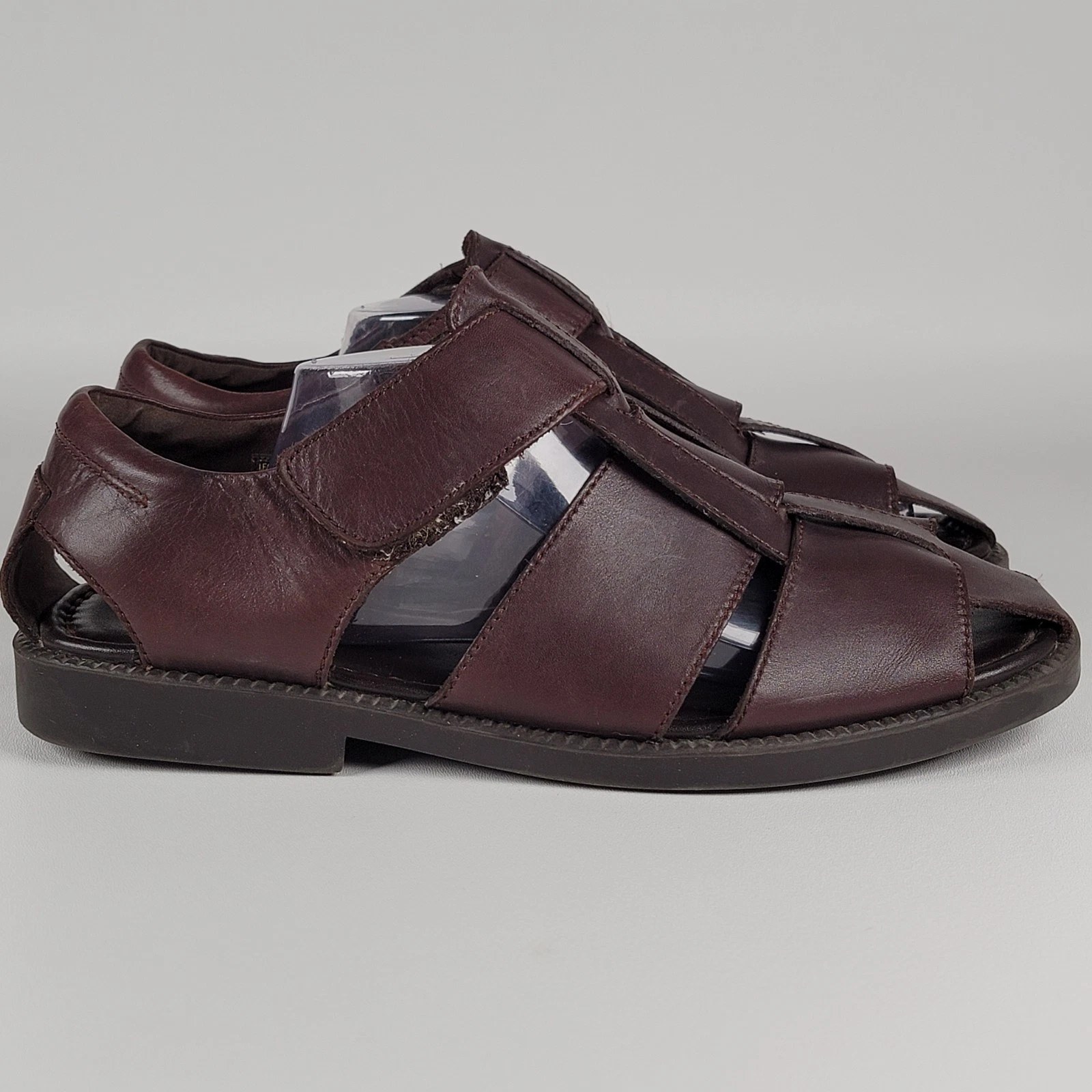 Club Room by Charter Plus Fisherman Sandals, Brown, Leather, Men's US Size 9