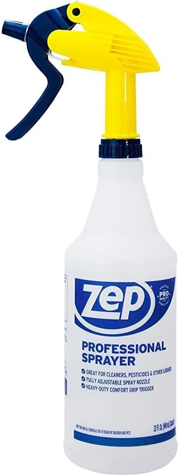 Zep Professional Sprayer Bottle 32 ounces - Up to 30 Foot Spray, Adjustable Nozz