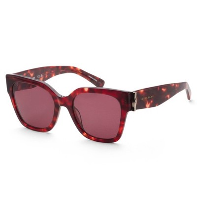 Longchamp Women's 55 mm Red Havana Sunglasses LO732S-640