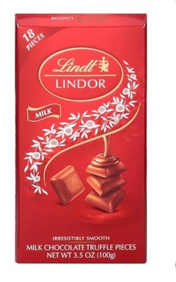 LINDOR  Milk Chocolate Truffles - 12 Individually Wrapped Bars, 3.5oz BB 7/31/25