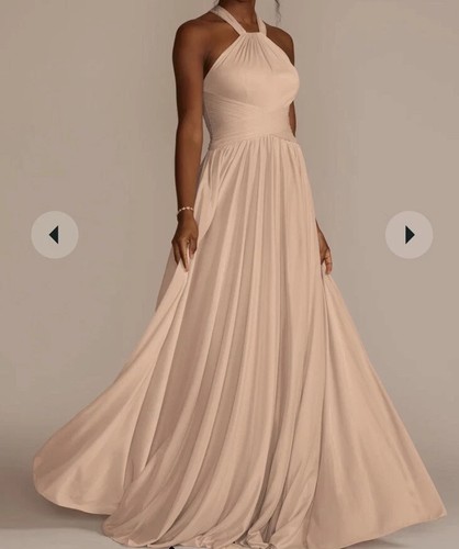 Davids Bridal Prom Dress  Size 0 Sand Formal Bridesmaid Prom Maxi Dress