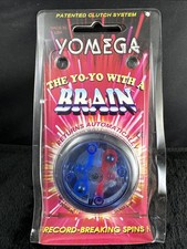 Vtg  YOMEGA  The Yo-Yo With A Brain  Clear with Blue  1995  NOS  USA 