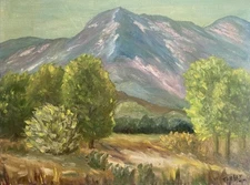 Vintage Original Oil Painting Southwester Plien Air Desert Landscape Signed 1966