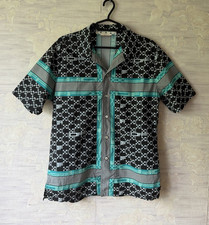 Authentic Off-White c/o Virgil Abloh Men's Green Monogram Stripe Shirt Size M