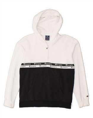 Champion Jungen Grafik Reißverschluss Ausschnitt Hoodie Pullover 15-16 Jahre 2XL weiß AB17