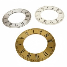 Metal Clock Chapter Ring Time Dial Face Black Roman Numbers Gold Silver White