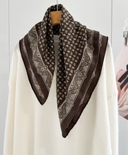 70% Cashmere 30% Silk Bandanna 65X65cm Scarf Neckerchief cashew Print Shawl wrap