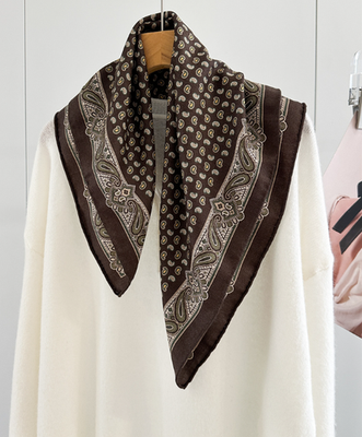 #ad 70% Cashmere 30% Silk Bandanna 65X65cm Scarf Neckerchief cashew Print Shawl wrap $28.99