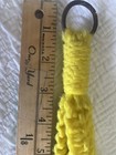 Vintage - Late 1970’s To 1980’s - 40” Bright Yellow Handmade Macrame Hanger — photo 8