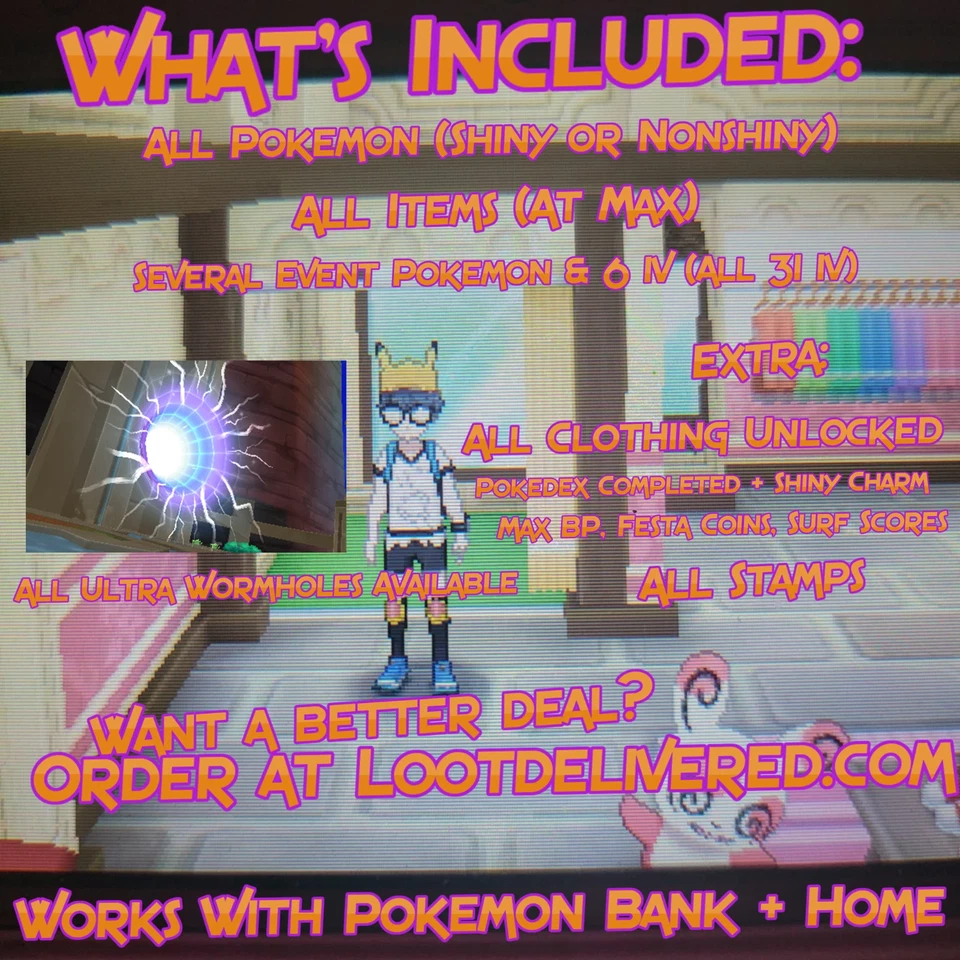 Pokemon Luna | Todos 802 Pokémon Brillantes + Artículos Max | 3DS Pokemon Home Foto 2 de 4