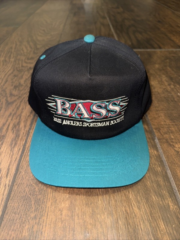 Vintage Bass Anglers Sportsman Society Fishing Two-Tone Snapback Hat