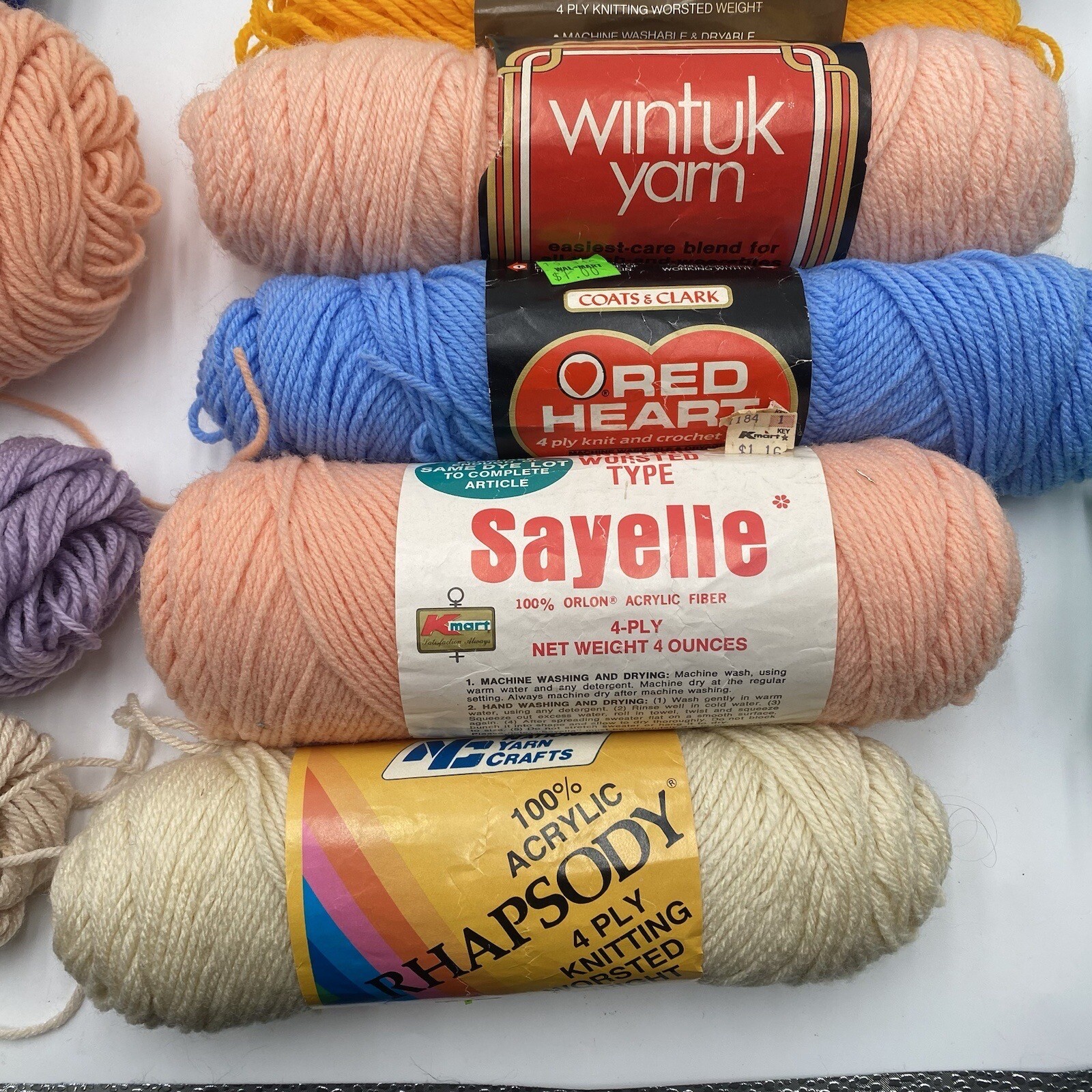 Lot Of Skeins Worsted Weight Yarn of Red Heart Rhapsody Sayelle Wintuck