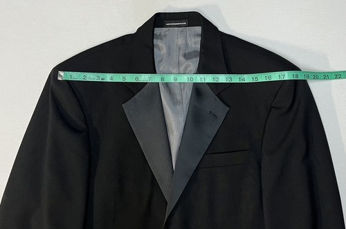 Stafford Black Tuxedo Jacket 100% Wool Sz 38R Classic Fit Single Vent EUC Formal - Picture 6 of 19