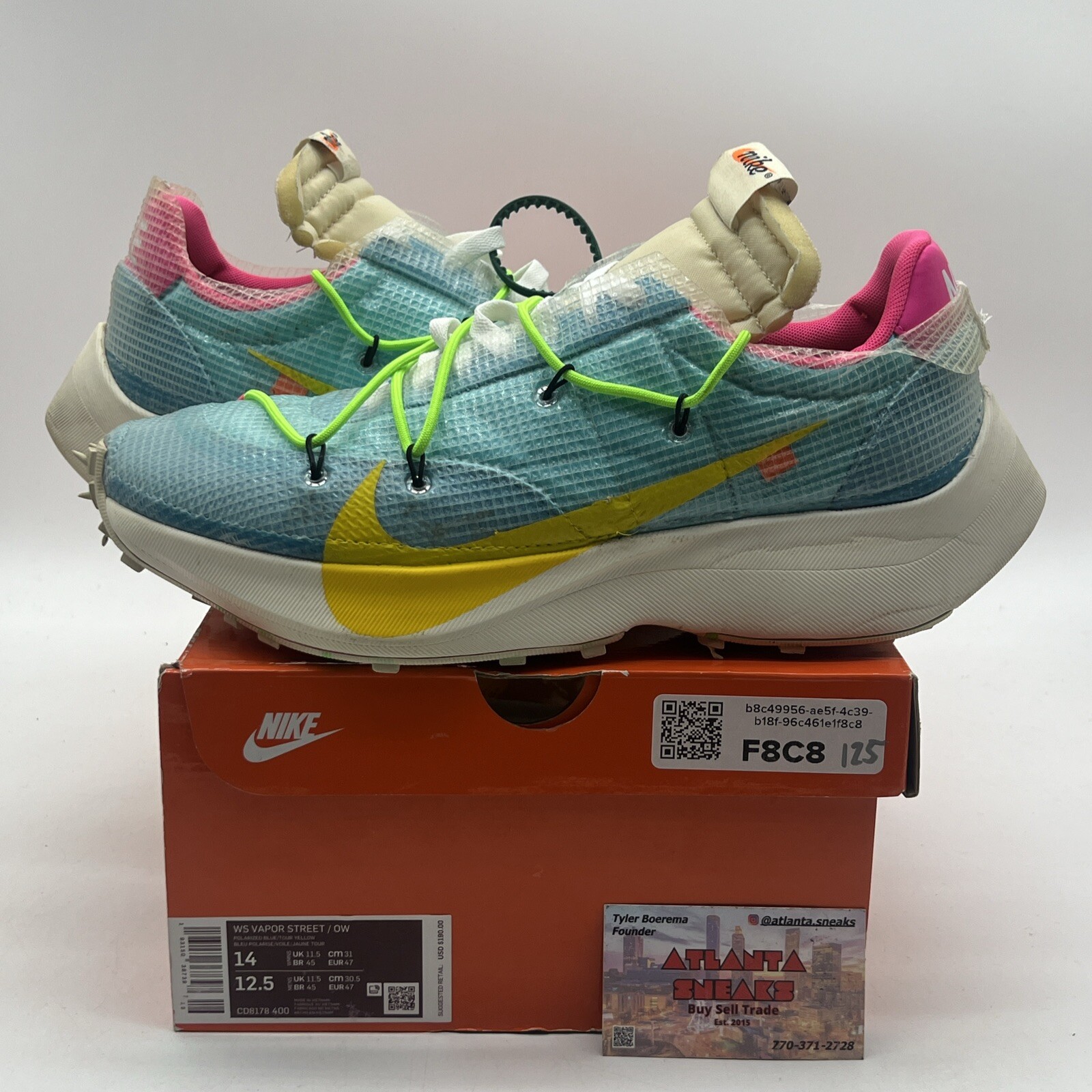 OFF WHITE X NIKE Taglia 14 Nike Off White x Vapor Street blu polarizzato W (CD8178 400)