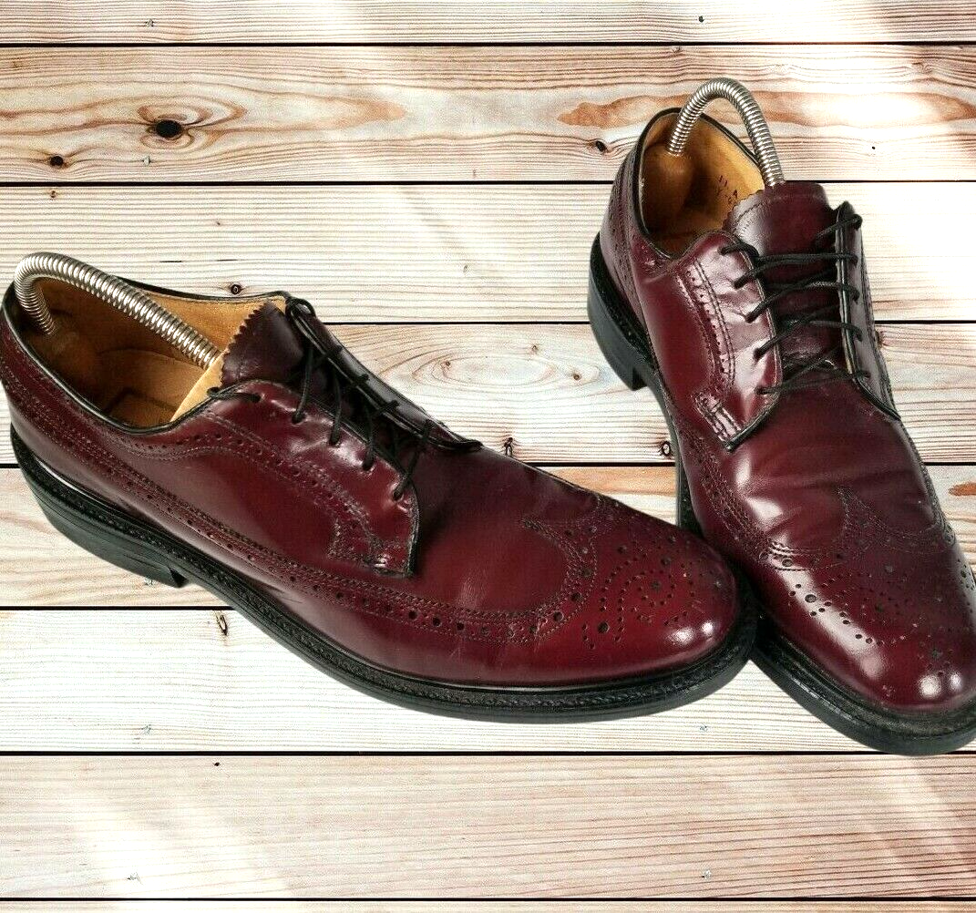 Stuart McGuire Vintage Burgundy Wingtip Oxfords Leather  display picture 2