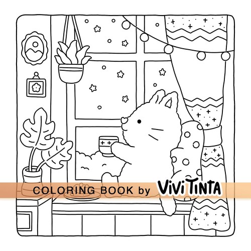 Fuzzy Hygge: Cute and Cozy Coloring Book for Adults & Teens Featuring Adorable - Picture 7 of 9