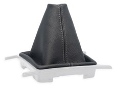 SCHALTMANSCHETTE FUR VW AMAROK 2010-2020 SCHALTSACK LEDER SCHWARZ NAHT GRAU