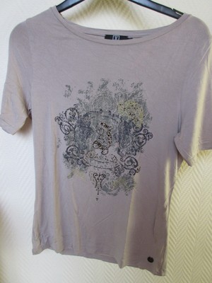 Jette Joop, Kurzarmshirt Damen beige mit Motiv Gr 40